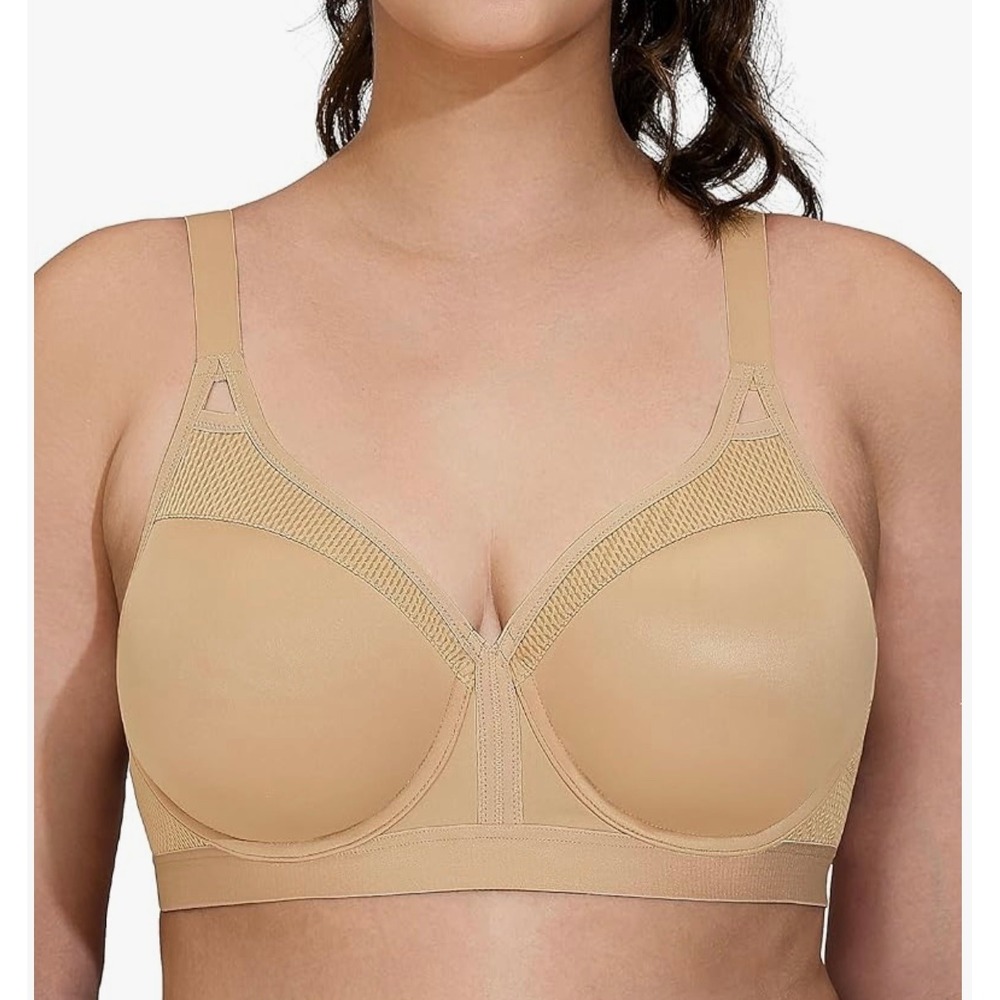 ZeroBound Women Beige Underwire Sports Bra High Impact Molded Cup 42DD